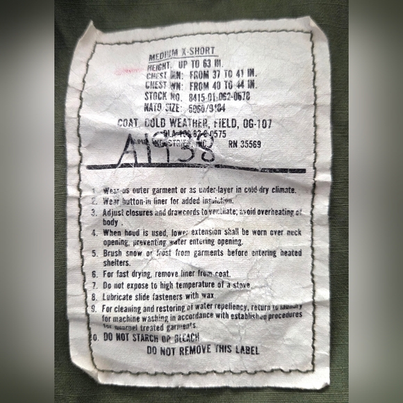 RARE VINTAGE ALPHA INDUSTRIES M-65 MILITARY FIELD JACKET. - Picture 5 of 6